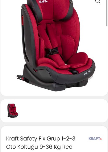 Kraft Safety Fix 9-36 kg Çocuk Oto Koltuğu Kırmızı