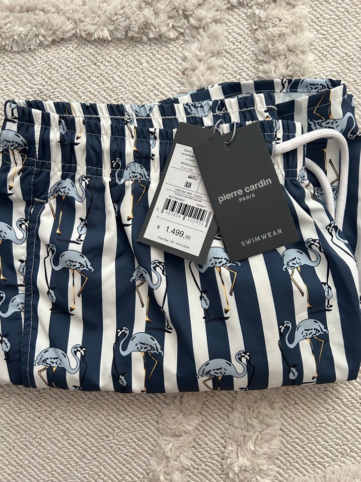 Lacivert Zebra Desenli Erkek Mini Şort - Görsel 3