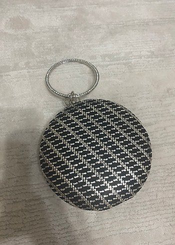  Beden Zincir Detaylı Gri Kadın Portföy abiye Çanta