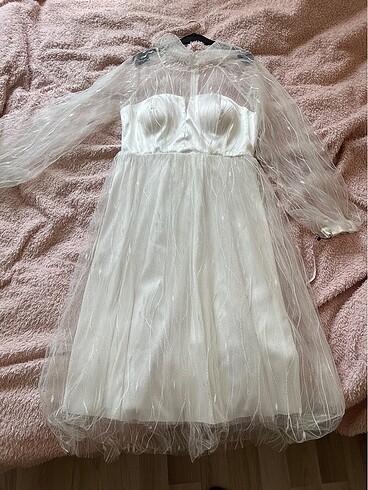 xl Beden Tuğçe Kazak tül nikah-düğün elbisesi
