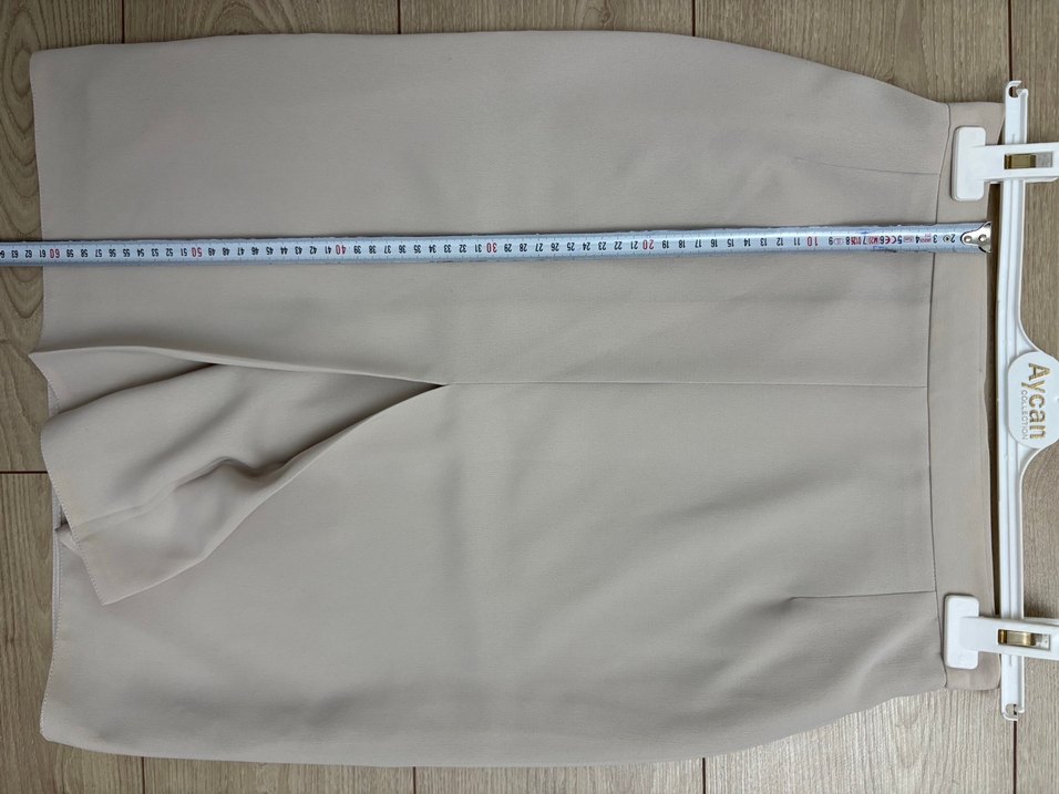 Bej renk kumaş etek - Görsel 4