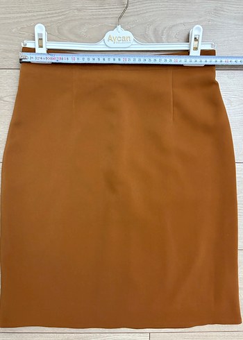 Taba renk kumaş etek - Görsel 4
