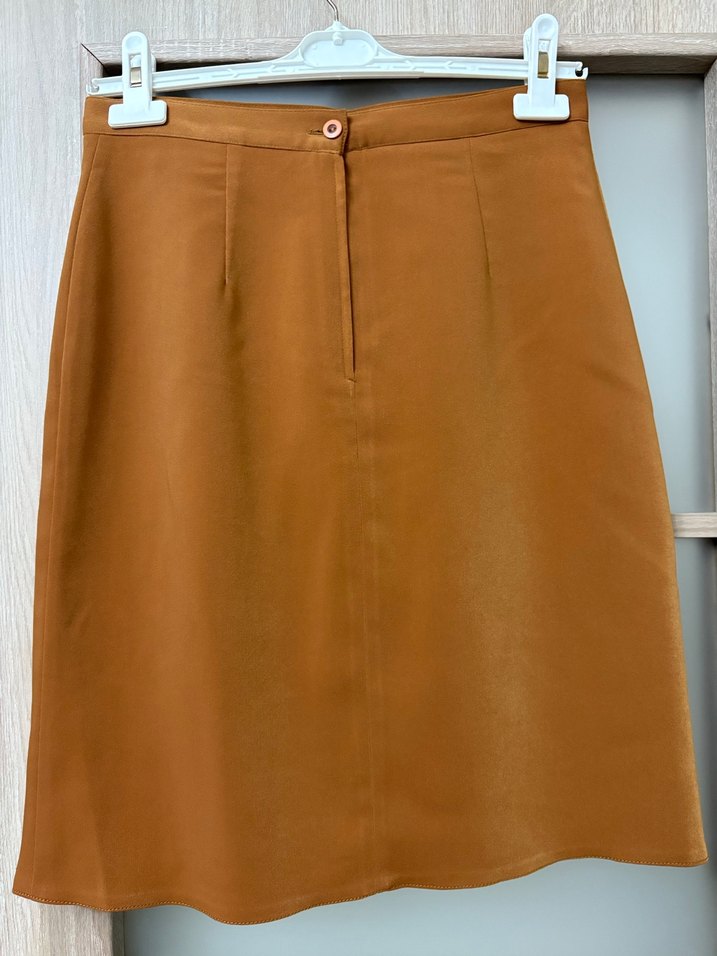 Taba renk kumaş etek - Görsel 2