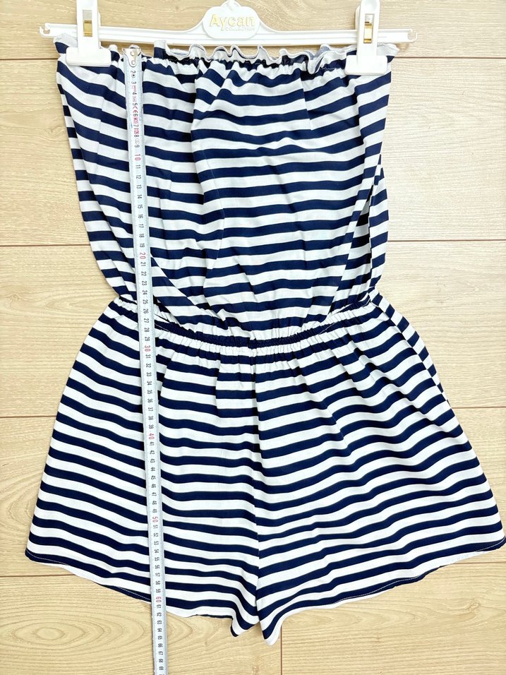 H&M çizgili kısa tulum - Görsel 3