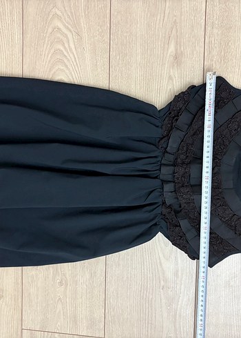 Açık siyah renk balon elbise - Görsel 4