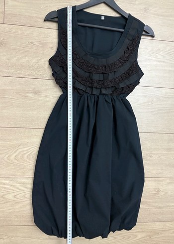 Açık siyah renk balon elbise - Görsel 3