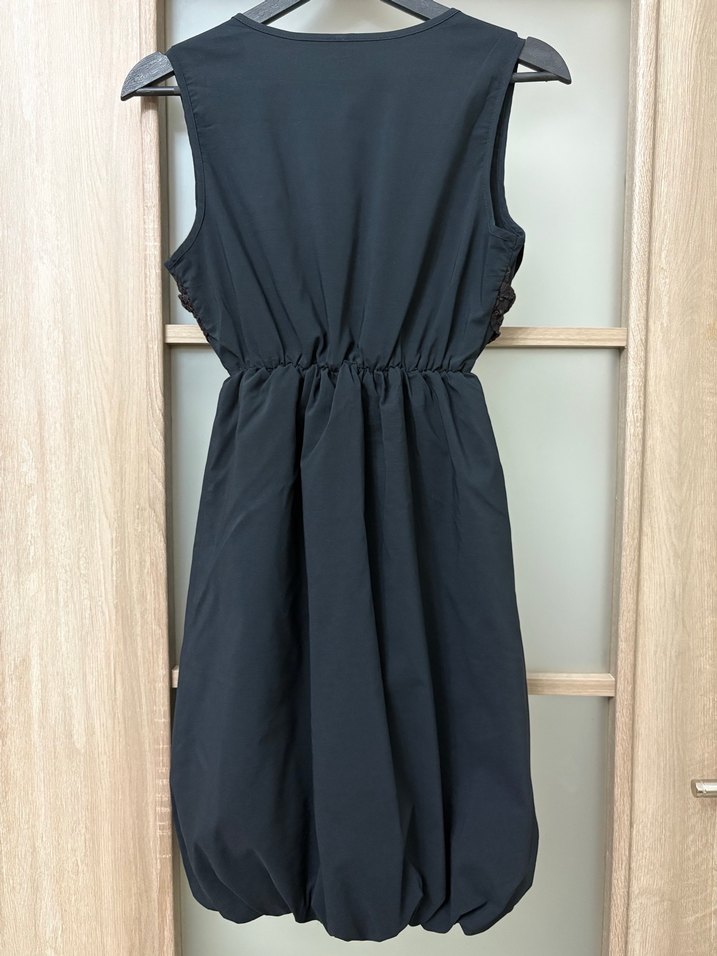 Açık siyah renk balon elbise - Görsel 2