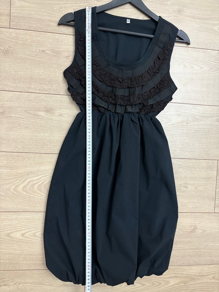 Açık siyah renk balon elbise - Görsel 3