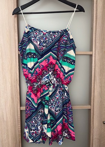 Etnik desen şortlu tulum - Görsel 2