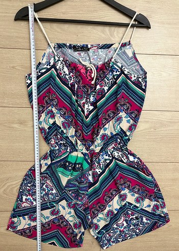 Etnik desen şortlu tulum - Görsel 4