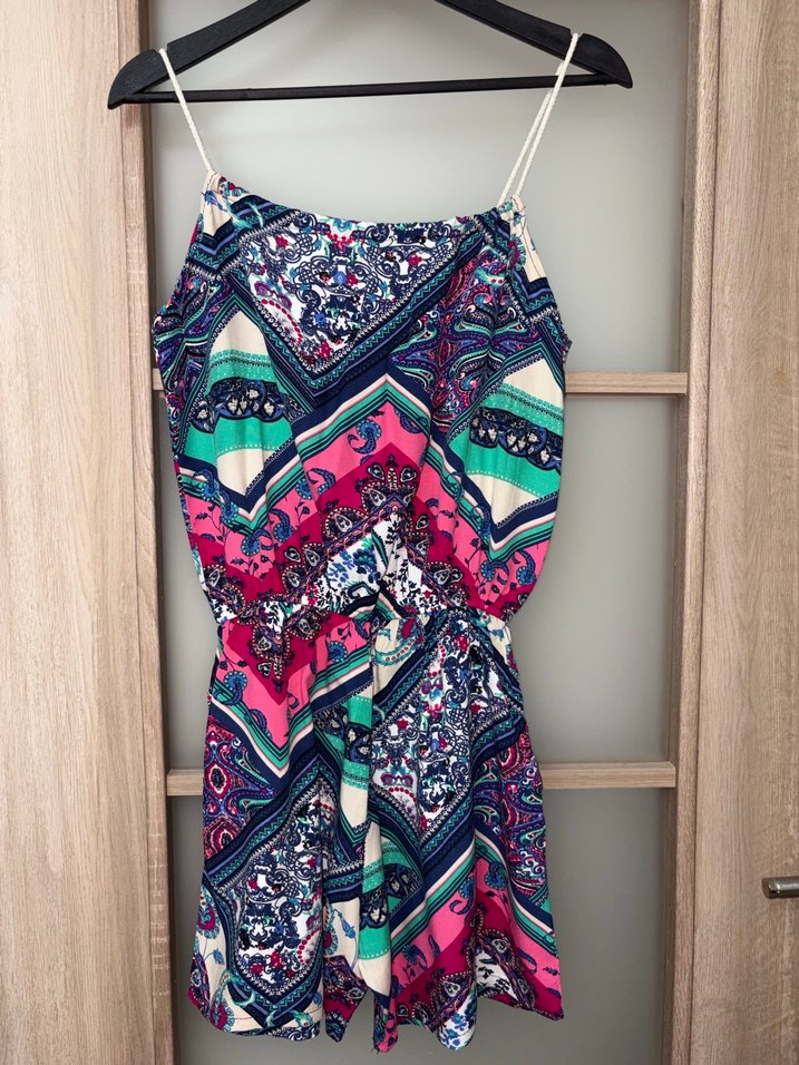 Etnik desen şortlu tulum - Görsel 2