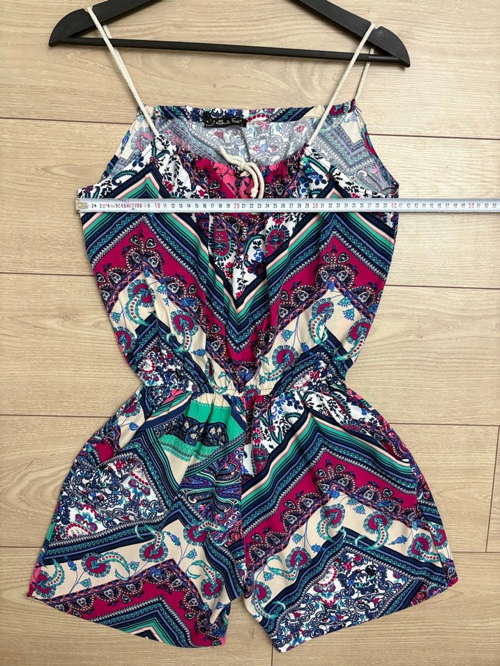 Etnik desen şortlu tulum - Görsel 3