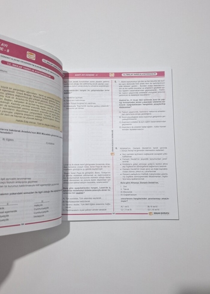 8.SINIF İNKİLAP 40 SARMAL DENEME İKİNCİDOZ - Görsel 5