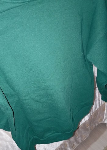 Düğmeli Nakışlı Yeşil Sweatshirt - Görsel 4