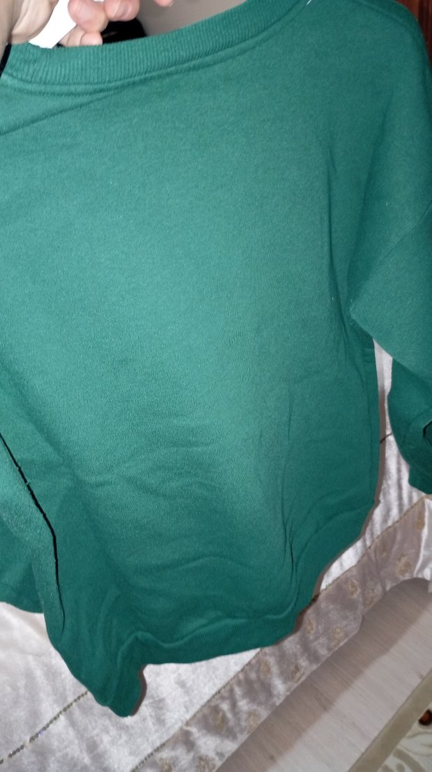 Düğmeli Nakışlı Yeşil Sweatshirt - Görsel 4