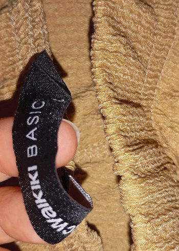 Bej Parlak Düz pantolan - Görsel 4