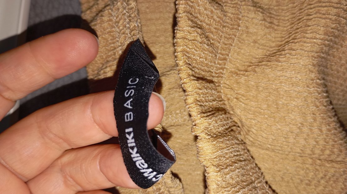 Bej Parlak Düz pantolan - Görsel 4