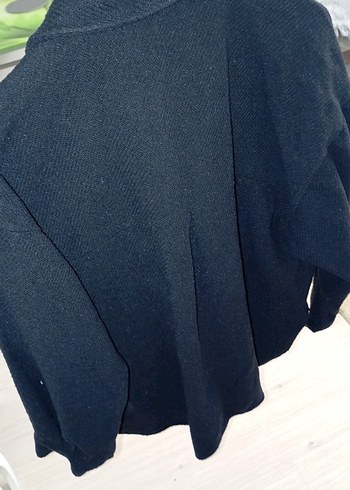 Düğmeli Siyah Kadın Midi Ceket - Görsel 5