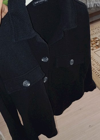 Düğmeli Siyah Kadın Midi Ceket - Görsel 3