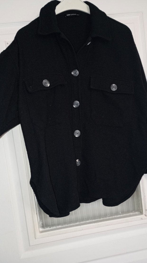 Düğmeli Siyah Kadın Midi Ceket - Görsel 2