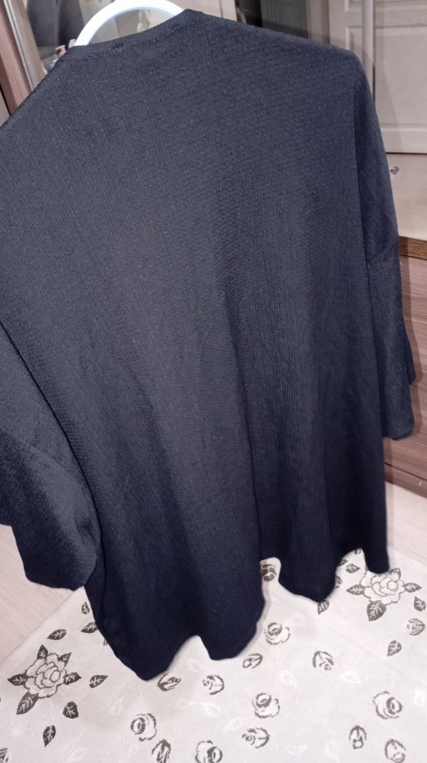 Siyah Midi Kadın Salaş Hırka - Görsel 3