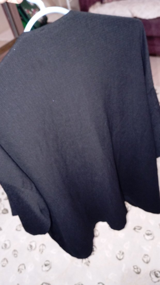 Siyah Midi Kadın Salaş Hırka - Görsel 5