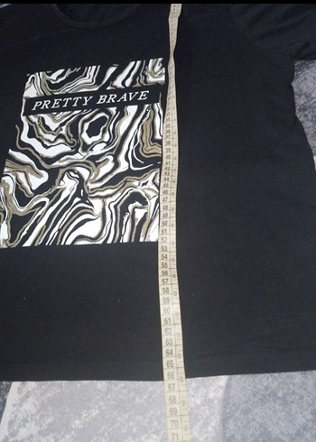 LC Waikiki Kadın Siyah Baskılı Oversize Tişört