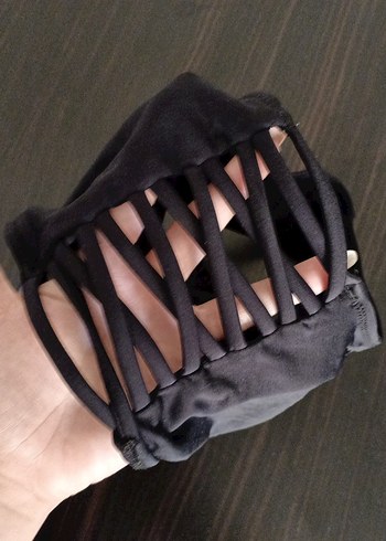 34 Beden Gri Yüksek Bel Goth Bikini Altı