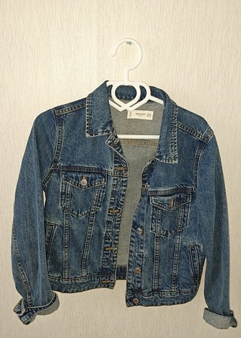 Mango Düğmeli Mavi Kadın Denim Ceket