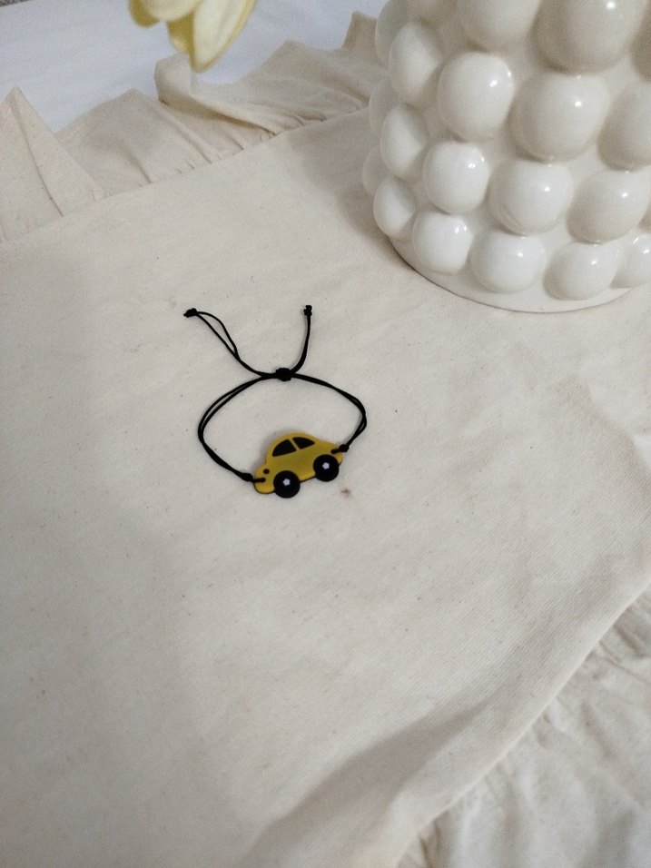 Sarı Araba Figürlü Elastik Bileklik - Görsel 2