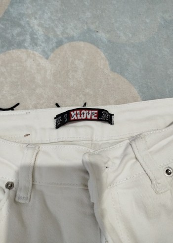 Beyaz Rahat KesimKadın Kot Pantolon - Görsel 3