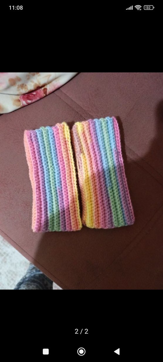 Renkli Örgü Kadın Eldiveni - Görsel 2