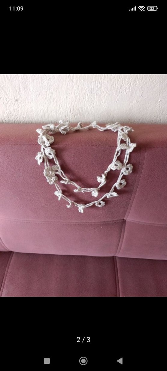 Kadın Çiçekli skinny atkı - Görsel 2