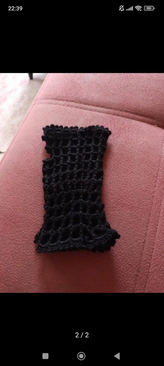 Dantel Detaylı Siyah Örgü Gotik Eldiven - Görsel 2