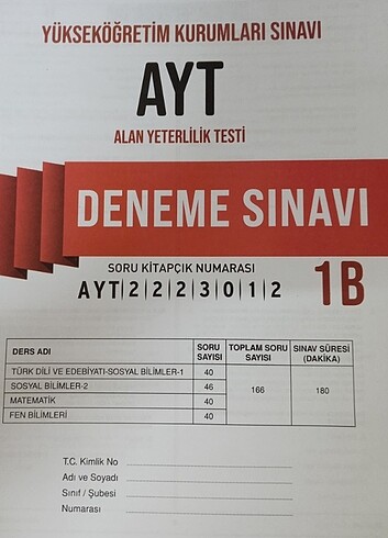 5 li Ayt deneme seti güncel