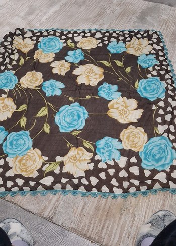 Mavi Fırfırlı Bohem Kadın Fuları - Görsel 3