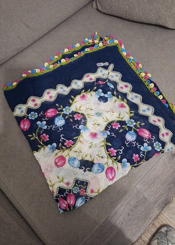 Renkli Dantelli Bohem Kadın Fuları - Görsel 2