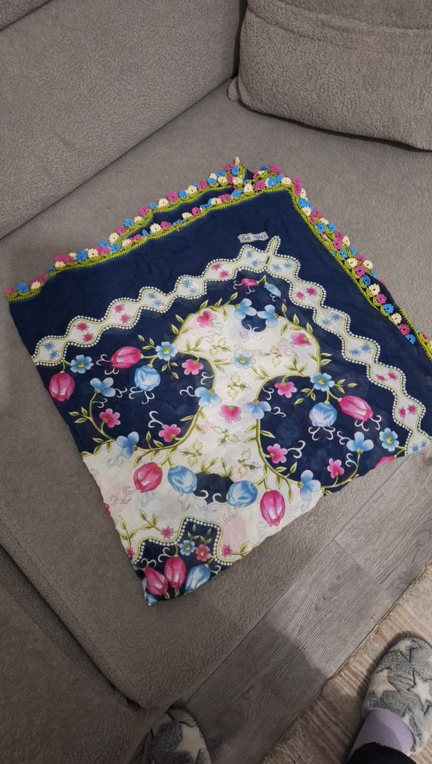 Renkli Dantelli Bohem Kadın Fuları - Görsel 2