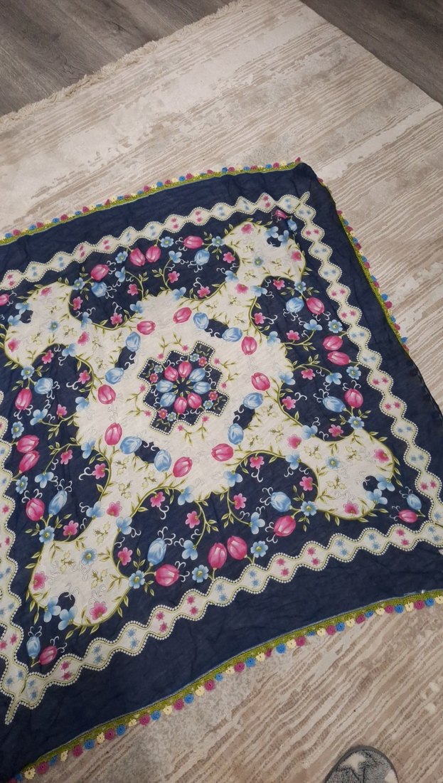 Renkli Dantelli Bohem Kadın Fuları - Görsel 3