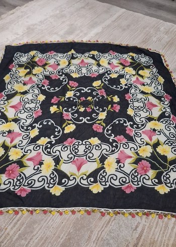 Dantel Kenarlı Bohem Çok Renkli Kadın Fuları - Görsel 3