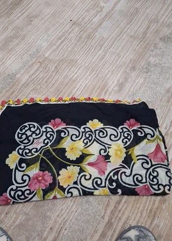 Dantel Kenarlı Bohem Çok Renkli Kadın Fuları - Görsel 2