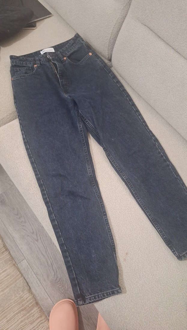 Lacivert Normal Boy Kadın Denim Pantolon - Görsel 3