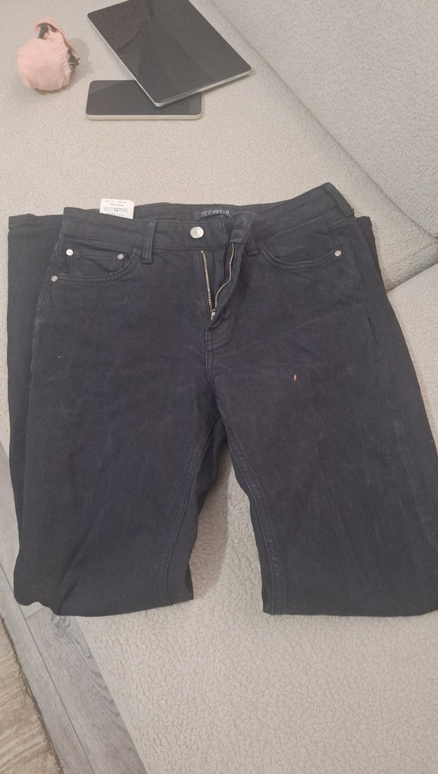 Kadın Siyah Kemerli Dar Kesim Denim Pantolon - Görsel 3