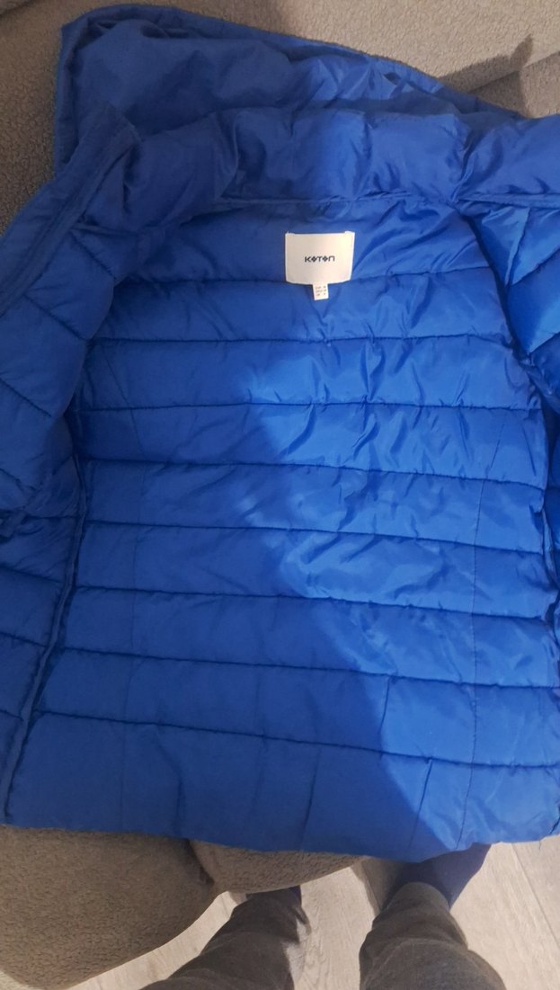 Çocuk Mavi Kapüşonlu Kış Montu - Görsel 3