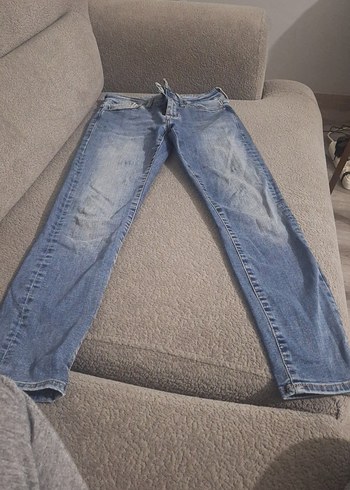 Kadın Mavi Bol Kesim Kot Pantolon - Görsel 2