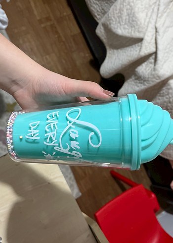 Pastel Turkuaz Kapaklı Bardak