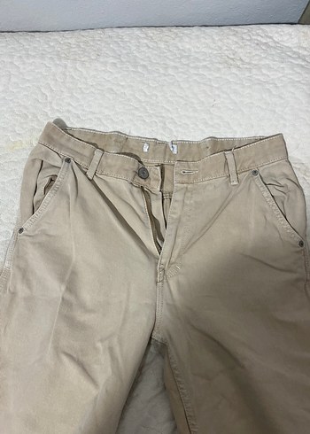 Bej Rahat Kesim Keten jeans - Görsel 3