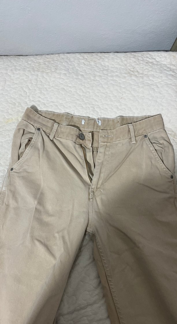 Bej Rahat Kesim Keten jeans - Görsel 3