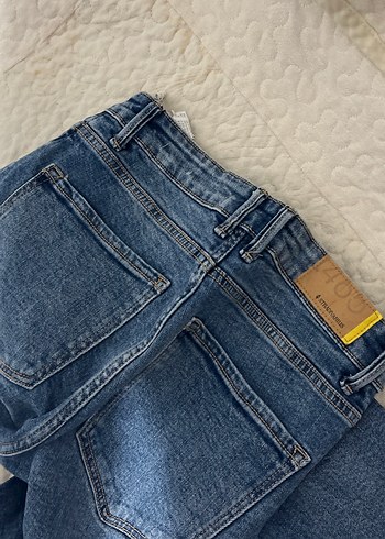 Kadın Mavi Midi Boy Denim Pantolon - Görsel 3