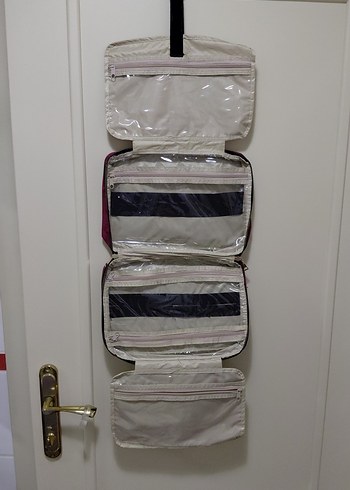 Bordo Fermuarlı Kadın kozmetik çantasi - Görsel 4